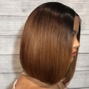 Two Toned Brazilian Human Hair Bob Wig